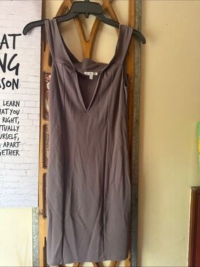 Charlotte Russe Slate Gray V-Neck Sleeveless Dress